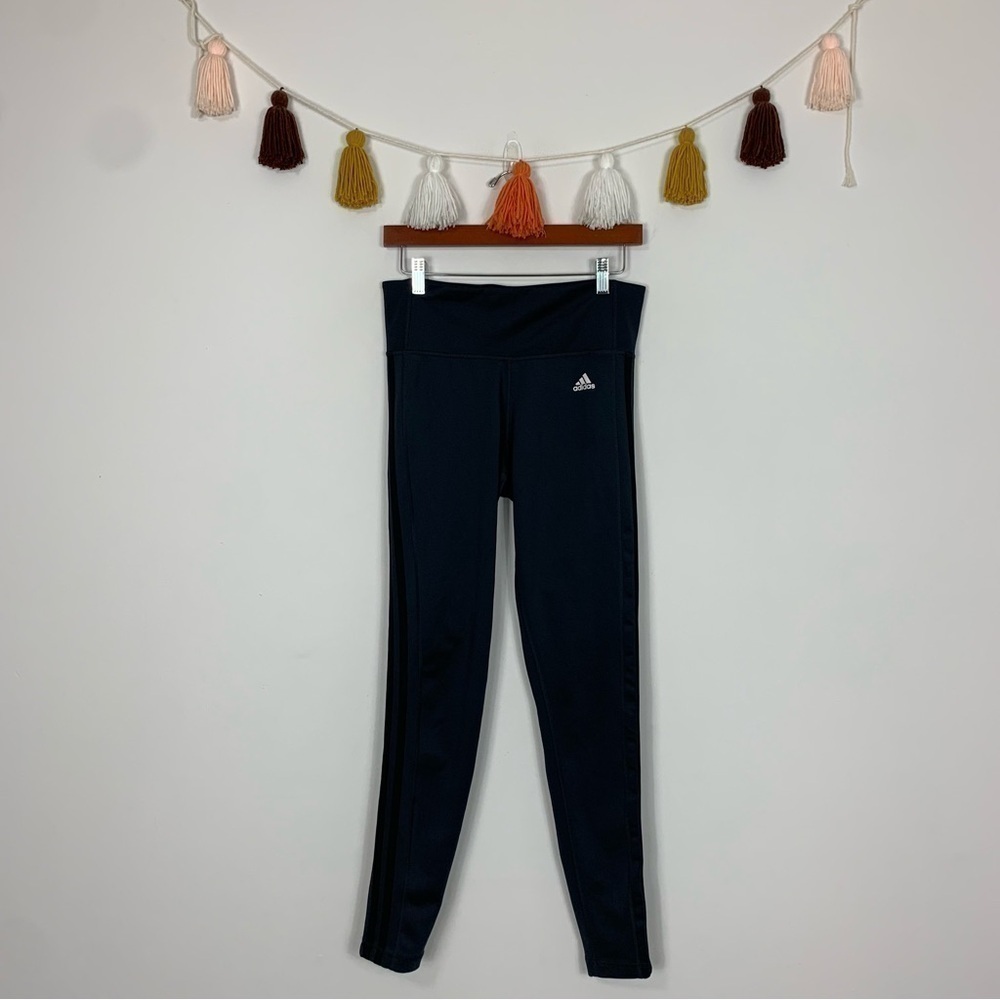 Adidas Climalite Side Stripe Leggings Black Size Medium